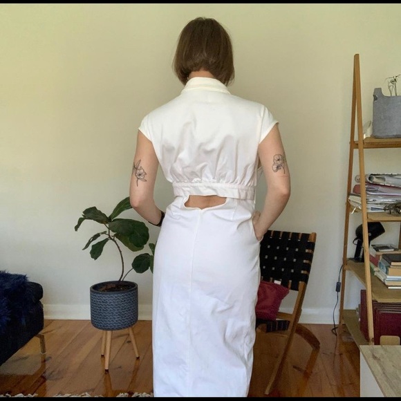 ASOS Tall white denim maxi shirt dress size 12. - Picture 2 of 4